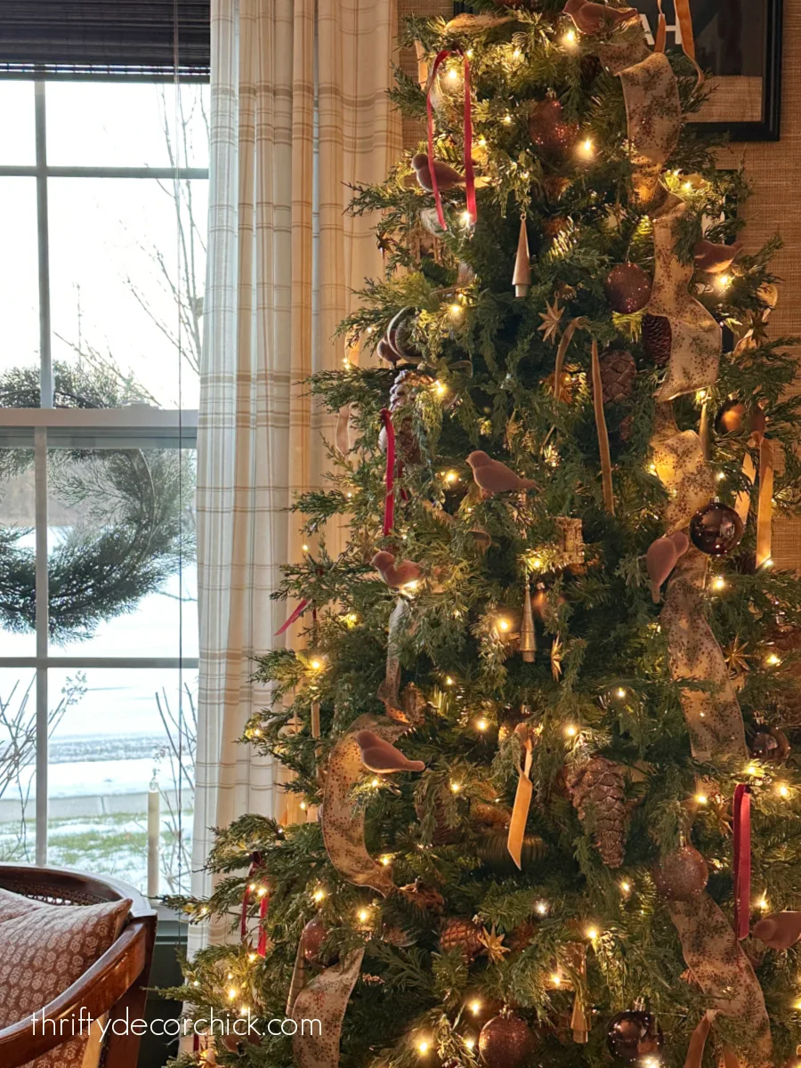 gold brown nature inspired Christmas tree